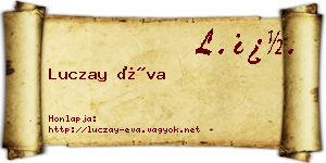 Luczay Éva névjegykártya